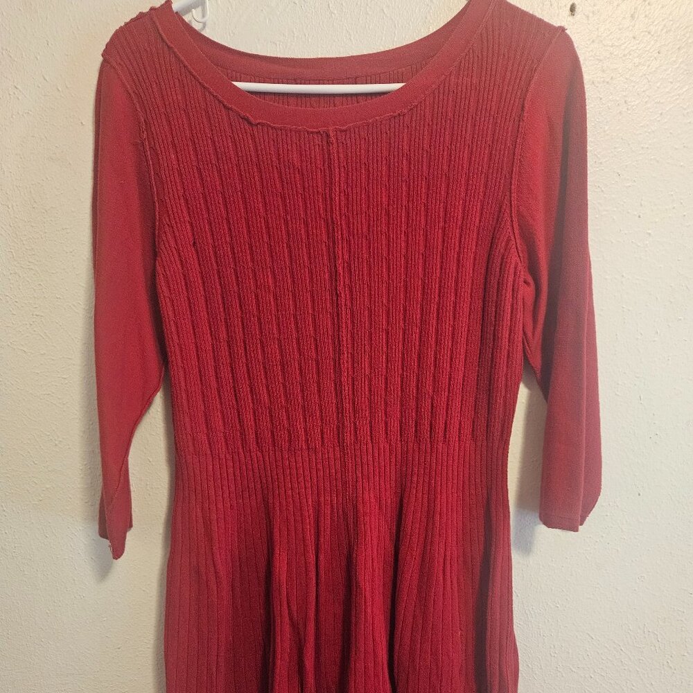 Style & Co Cable Knit Sweater Dress Red Plus Size XL